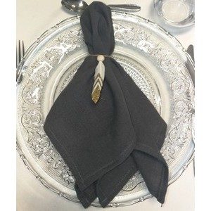 Serviette lin anthracite