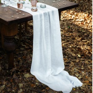 Chemin de table Tissu blanc