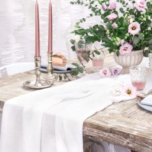 Chemin de table Tissu blanc