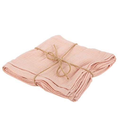 Serviette Gaze de coton Rose – Image 2