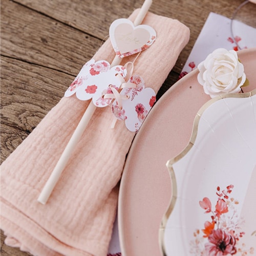 Serviette Gaze de coton Rose – Image 3