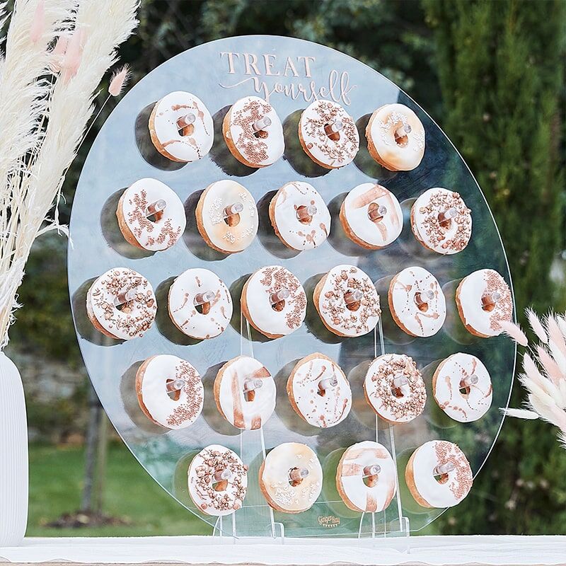 support à donuts cercle plexi E&C Events location matériel décoration événement mariage baptême anniversaire Pays de Gex France 01