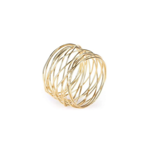 Rond de serviette filaments dorés