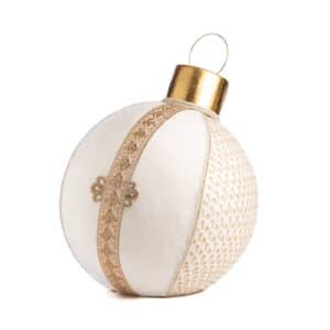 Boule Velours Crème et Or 51cm