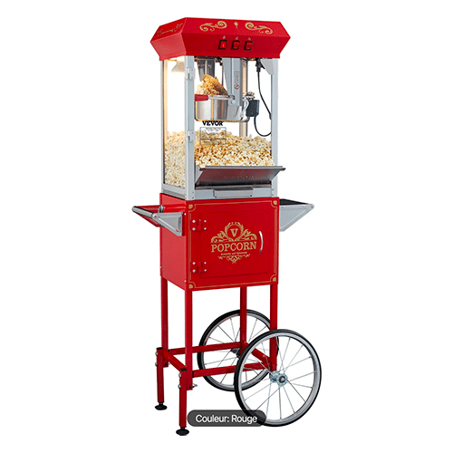 Machine à Pop Corn avec Chariot Appareil à Pop-corn Électrique 850 W Grand Bol de 227 g Ec Events location decoration materiel pays de gex